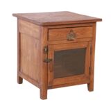 Old burmese teak glass bedside table