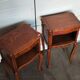 Pair of Louis XV oak bedside tables with one drawer