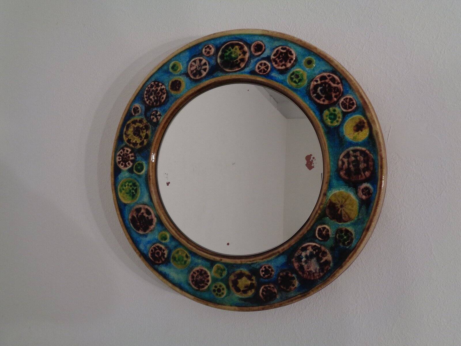 French ceramic mirror, 1960s