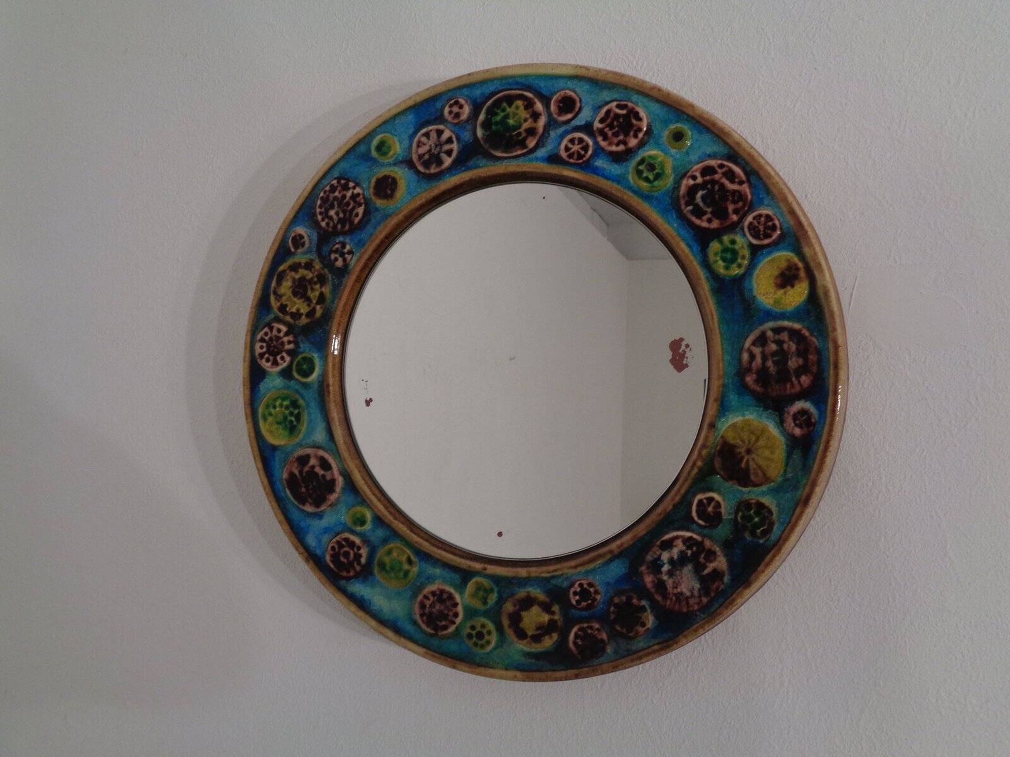 French ceramic mirror, 1960s
