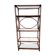 Large rattan and smoked glass shelf 1960