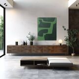 Organic abstract green on green 100x81cm