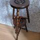 Pair of vintage turned wood tripod stools