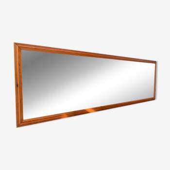 Large rectangular antique wall mirror in vintage wood, 1930