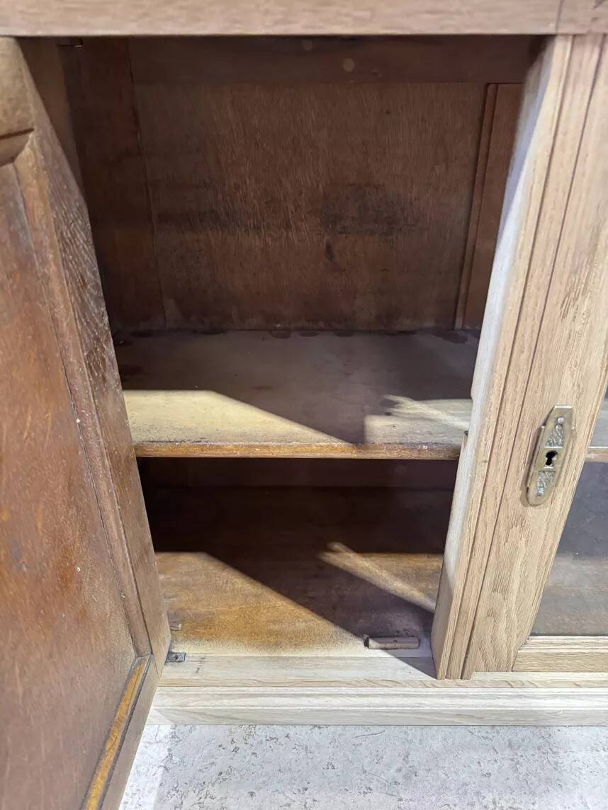 Solid oak TV cabinet - 1930s