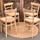 Set of 4 vintage bistro chairs in raw wood