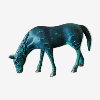 Horse bronze green patina