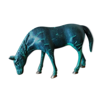 Horse bronze green patina