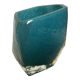 Blue and gold pentagon vase made of glass paste