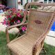Fauteuil rotin vintage 1960