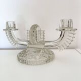 Czechoslovak moulded glass candlestick