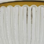 Large striped glass ceiling lamp in brass, Limburg, Germany, 1970s.