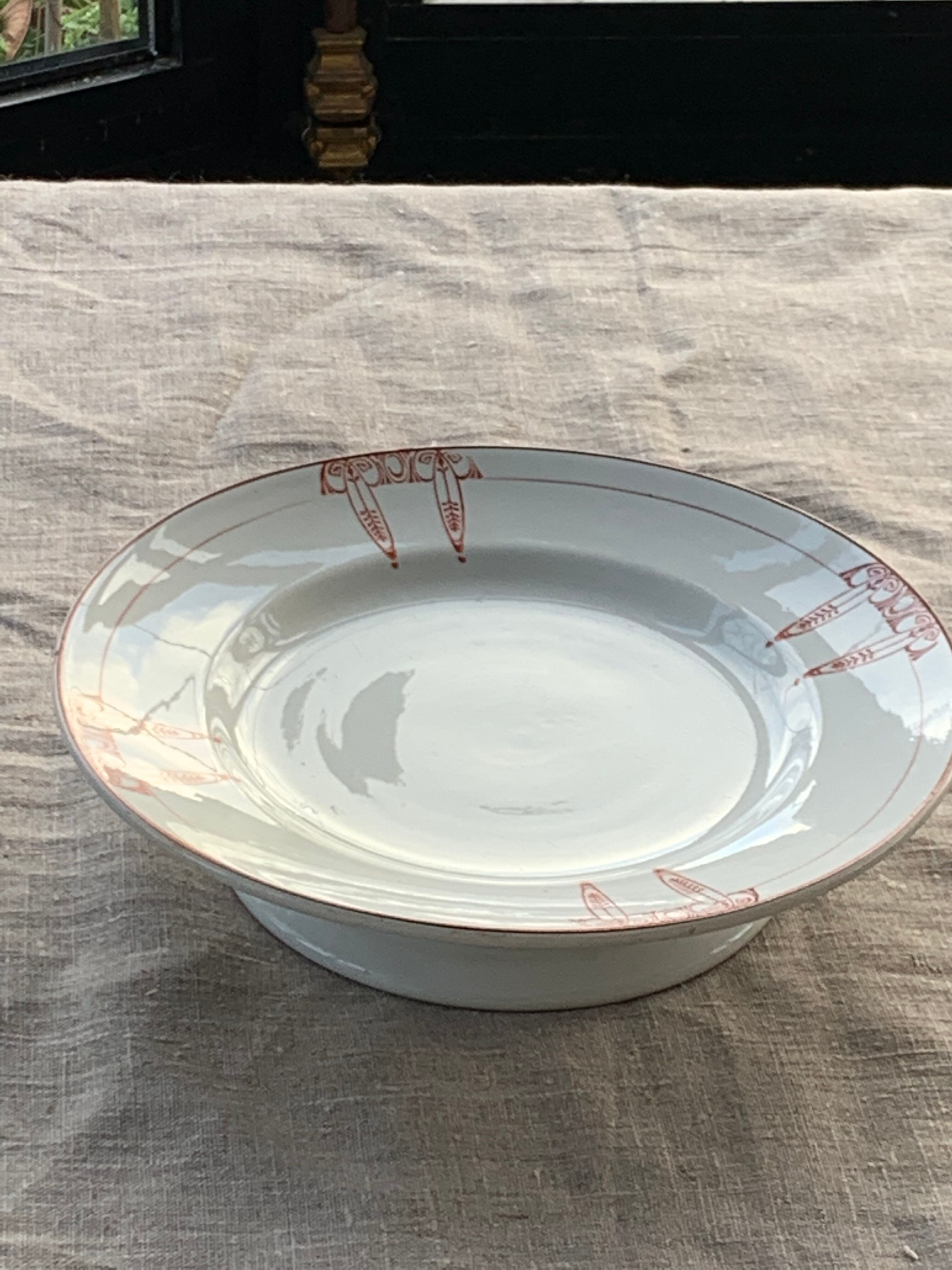 Compotier fruit cup in white art deco porcelain