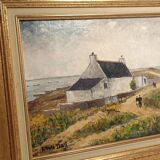 Tableau huile Quiberon "louis Dali "