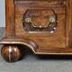 Rustic walnut sideboard with inlaid parquetry, vintage quality.