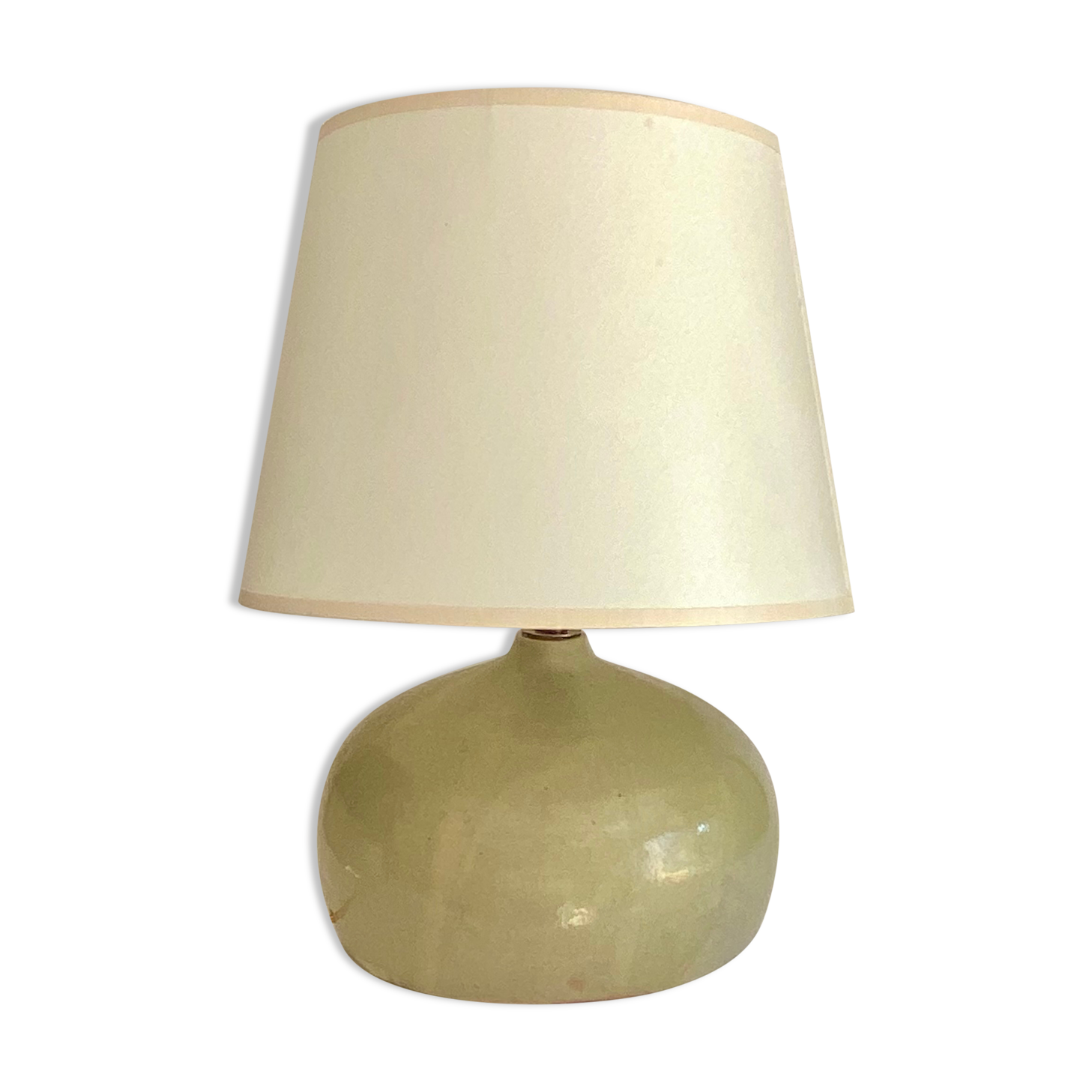 Ceramic lamp, 2m fabric cable, fabric lampshade