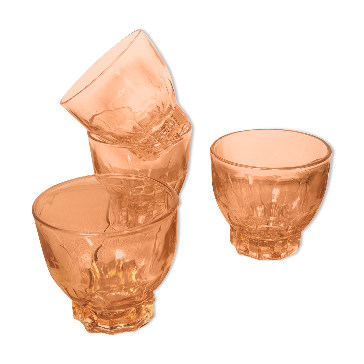 Vintage pink glasses set