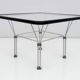 Attributed Niels Bendtsen Post Modern Crystal and Steel Coffee Table, 1970s