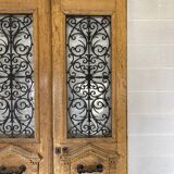 Old double front door in solid oak