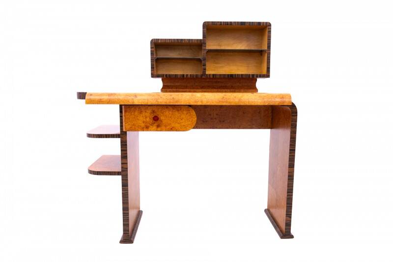 Art Deco desk with extension, Poland, 1950s. After renovation.