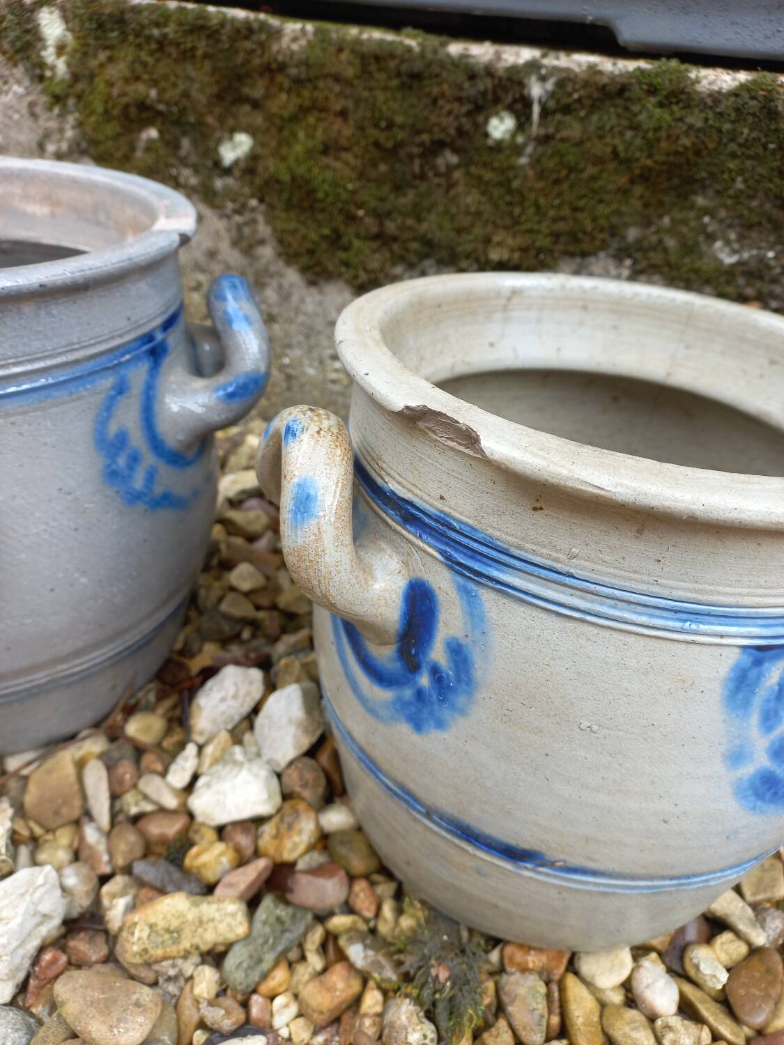 Two Alsatian stoneware pots