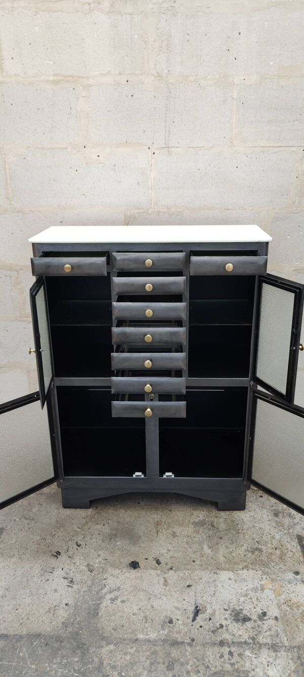 Ancien meuble de dentiste métal meuble de métier