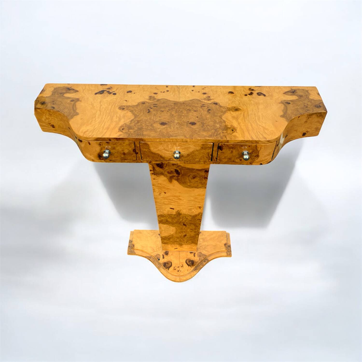 Magnificent Art Deco Elm Burl Console