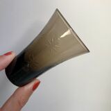 Set of 6 colored and engraved design shot glasses 60s-70s