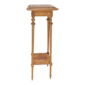 Sellette ancienne noyer sculpté — plateau marbre rouge — style Louis XVI — XIXe