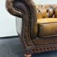 Fauteuil Chesterfield vintage en cuir marron