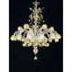 Huge Italian Murano Glass Chandelier with Handcrafted Flowers and Leaves