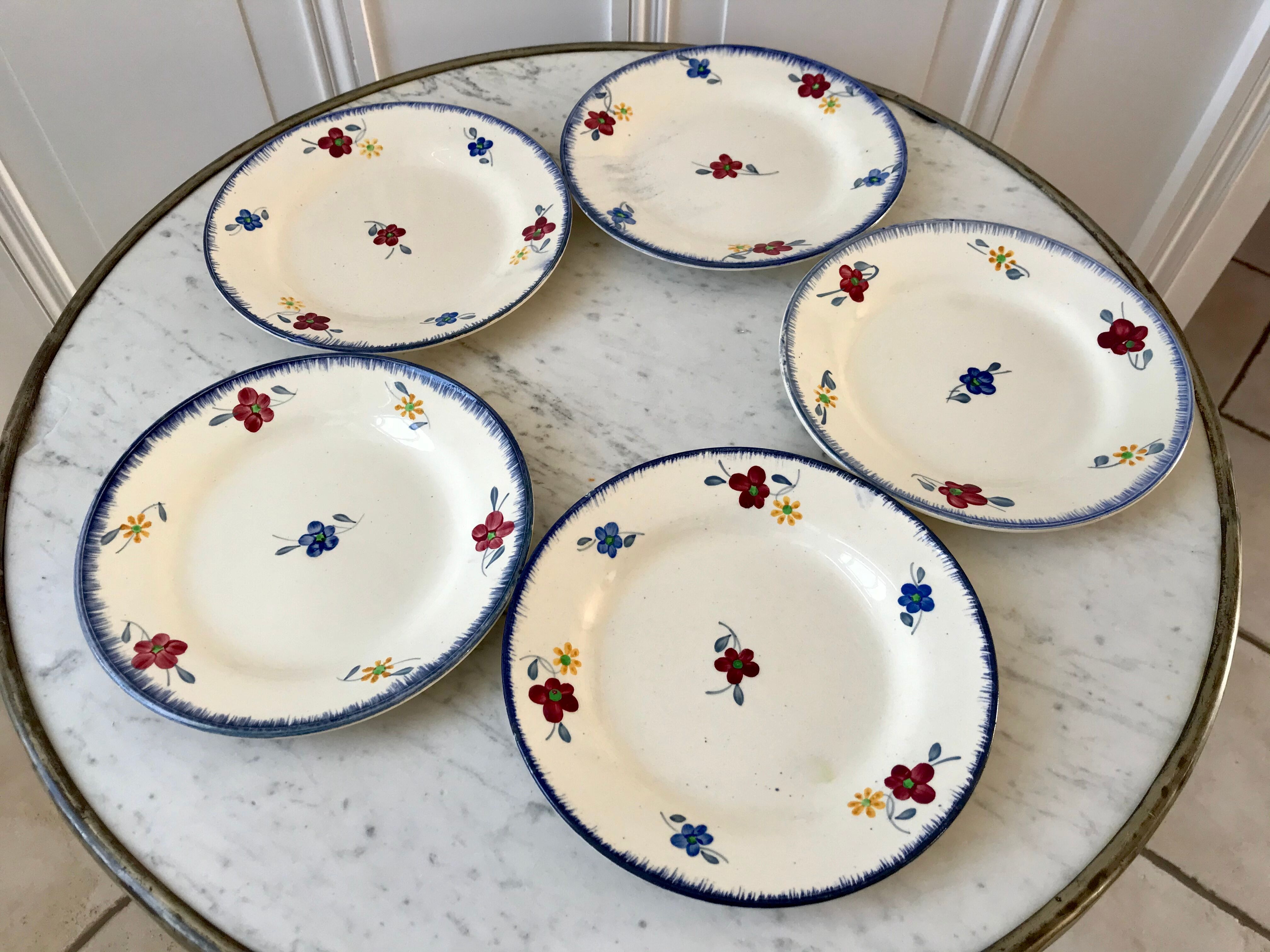 Set of 5 digoin dessert plates mary-Lou model