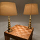 Pair brass lamps