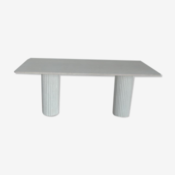 Table à manger rectangulaire Olympia - 150x90 - travertin naturel