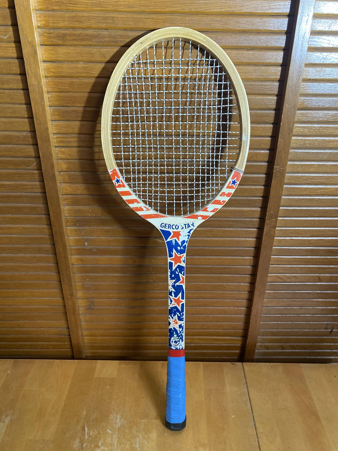 Vintage gerco star wooden tennis racket sport