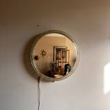 Miroir lumineux « verre dépoli » style Hillebrand milieu du siècle