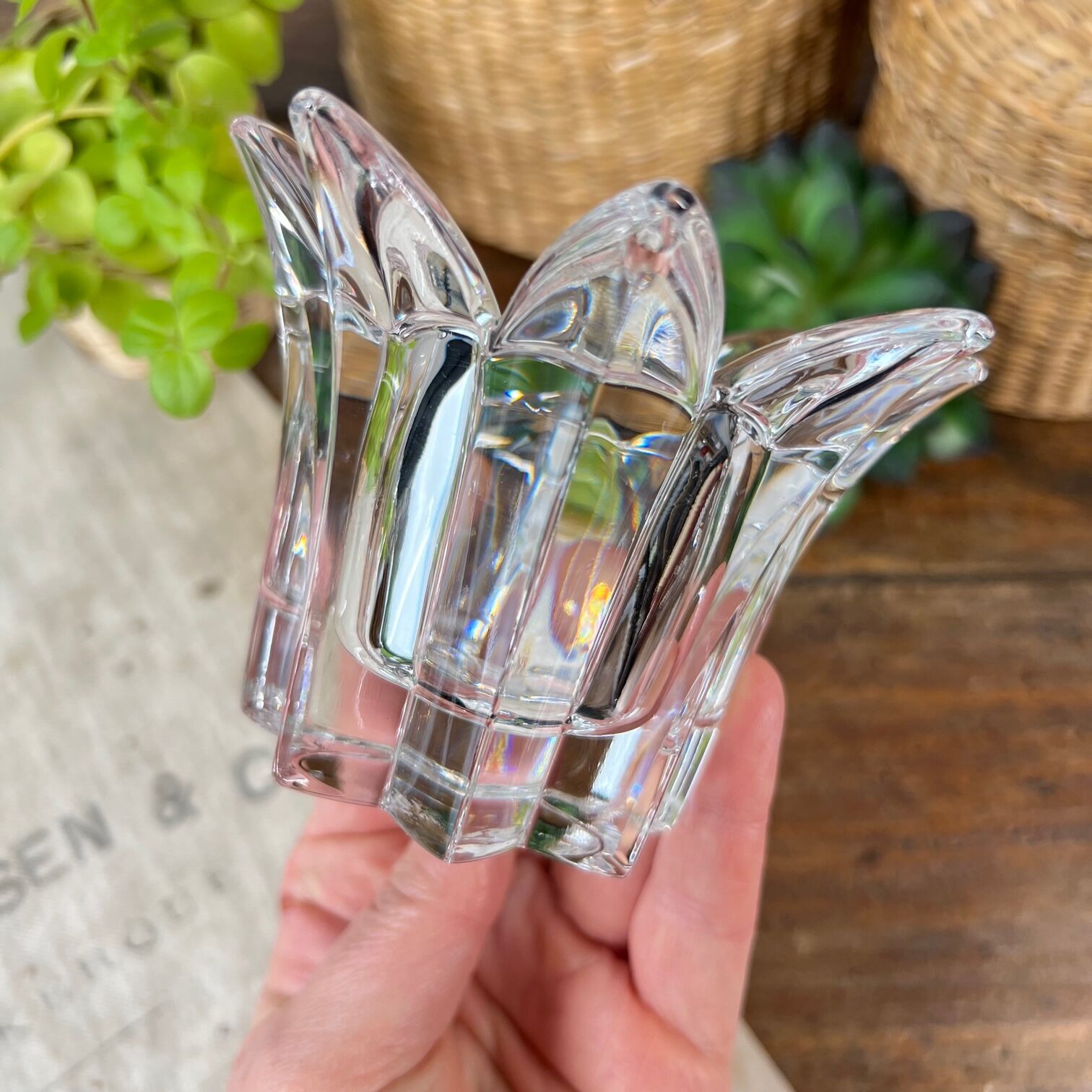 Crystal candle holder "flower"