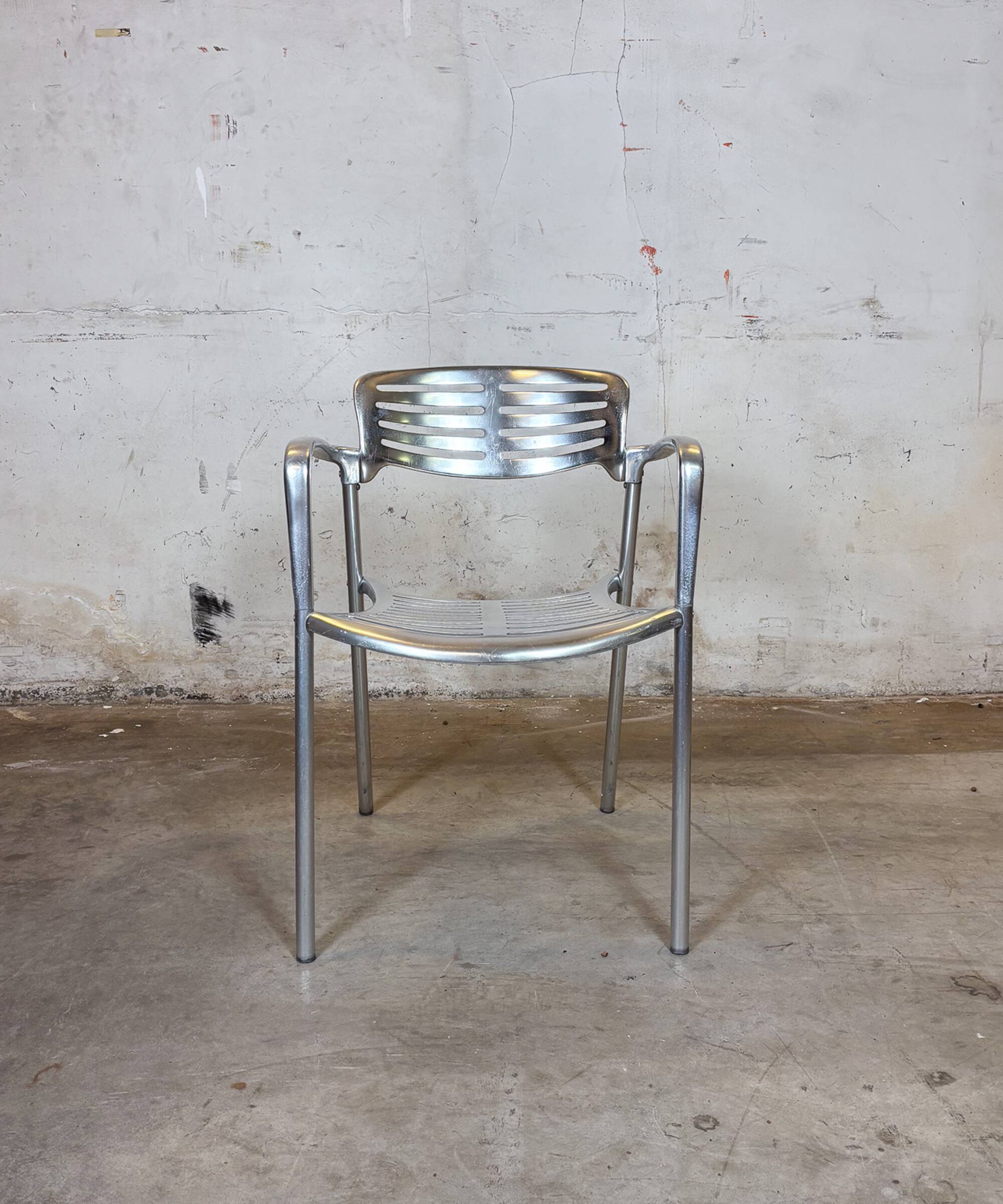 Work chair, designer chair Amat 3 Jorge Pensi Aluminum – Silver