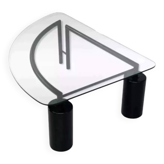 80s coffee table in metal and glass