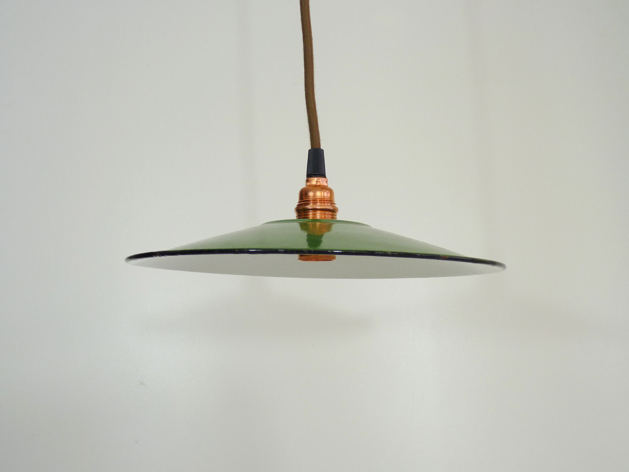 Hanging enamelled sheet plate old green flat, industrial, factory, workshop, garage