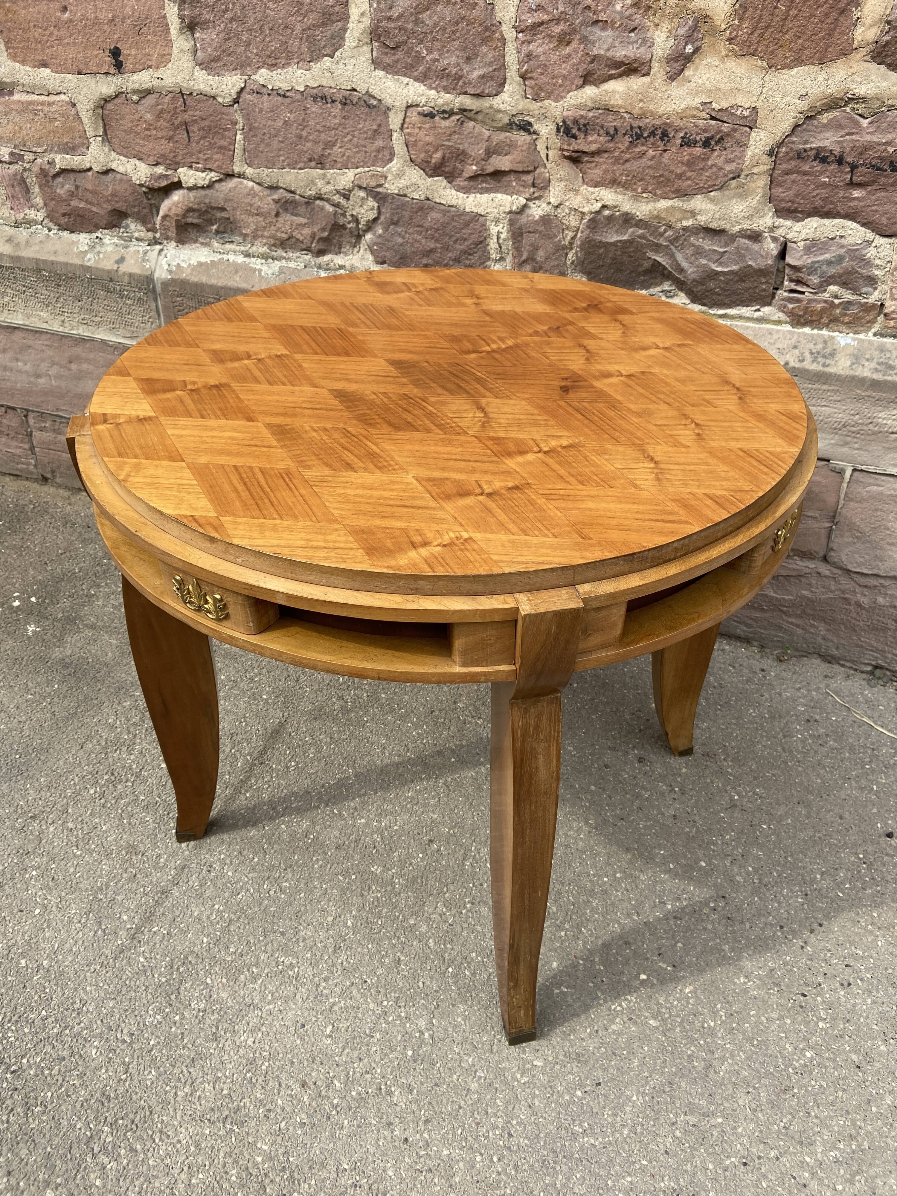 Art Deco pedestal table walnut 1950
