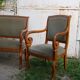 Sofa and 2 armchairs in wood and velvet with boudoirs empires