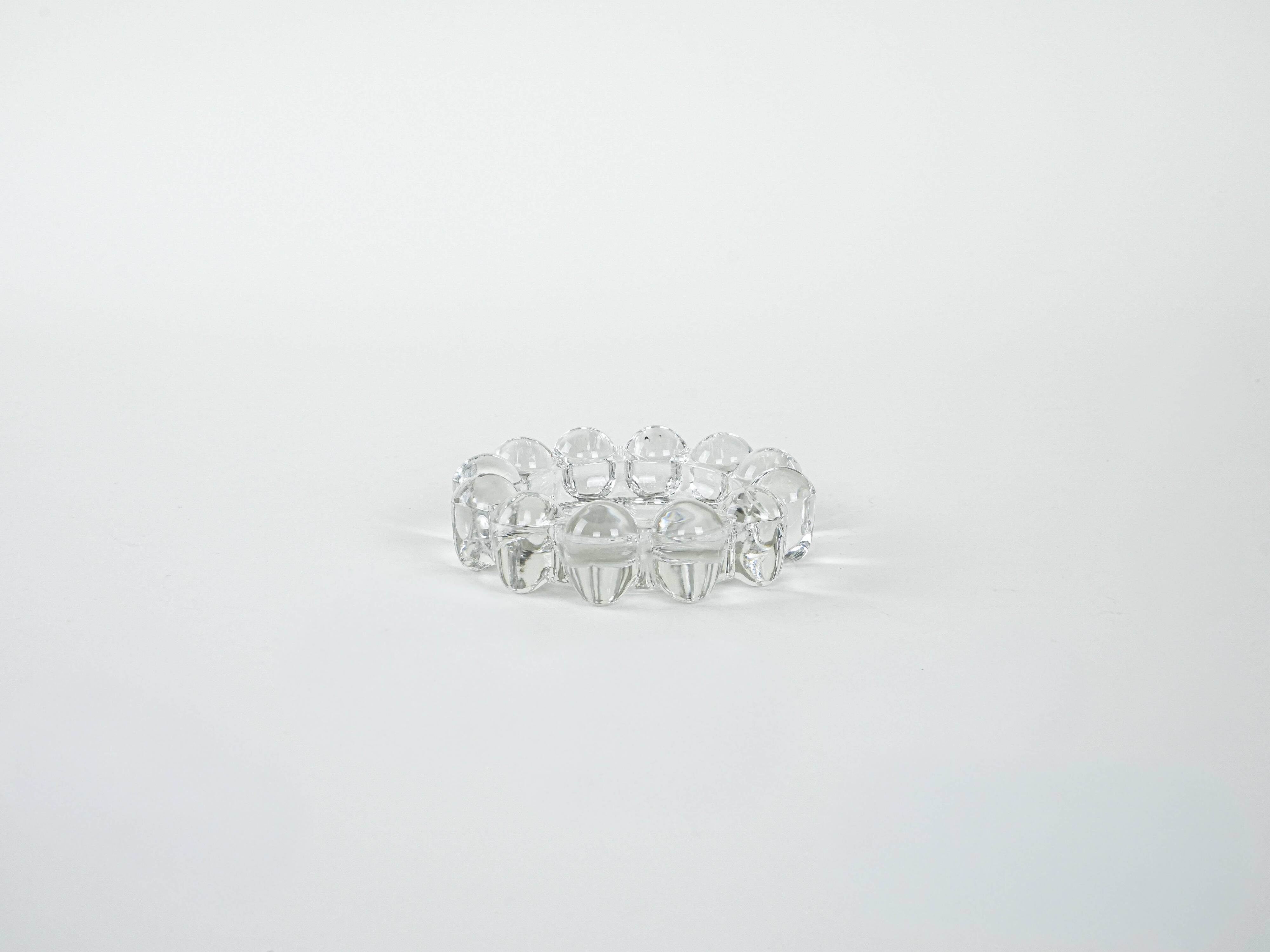 Glass candle holder, Danish design, 1970s, made in