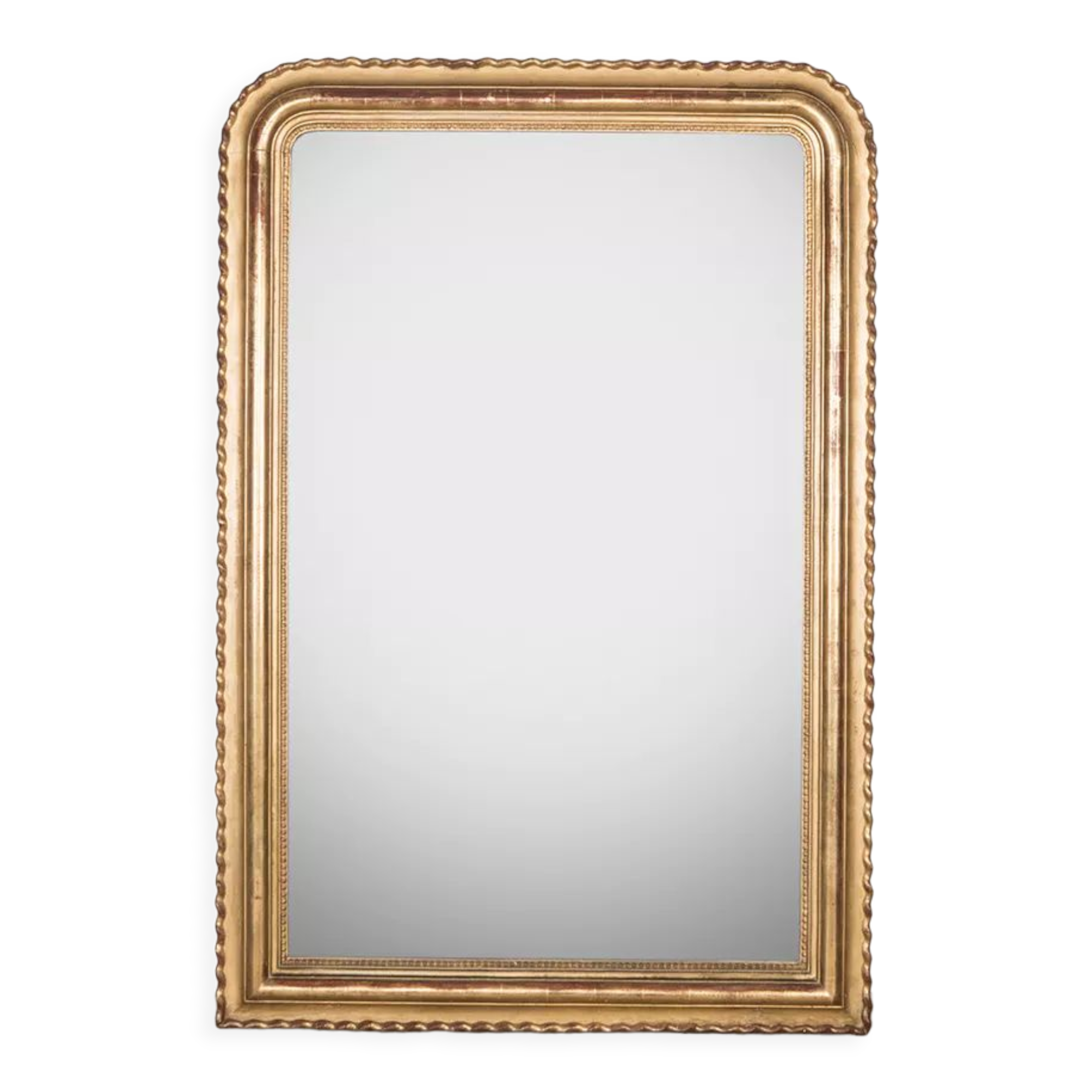 Large 19th c louis philippe mirror with wavy frame 118x171cm