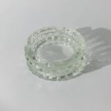 Vintage Murano Glass Ashtray, Pale Green Seafoam Clear Glass, 1950s Italian Mid-Century Glass Décor
