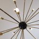 24-armed brass Sputnik chandelier with 1950s