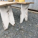 Farmhouse table with its two benches