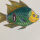 Gien plate "Halong Bay" – fish design – vintage