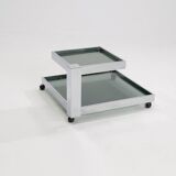 Serving bar cart in chrome and smoked glass, 1970s