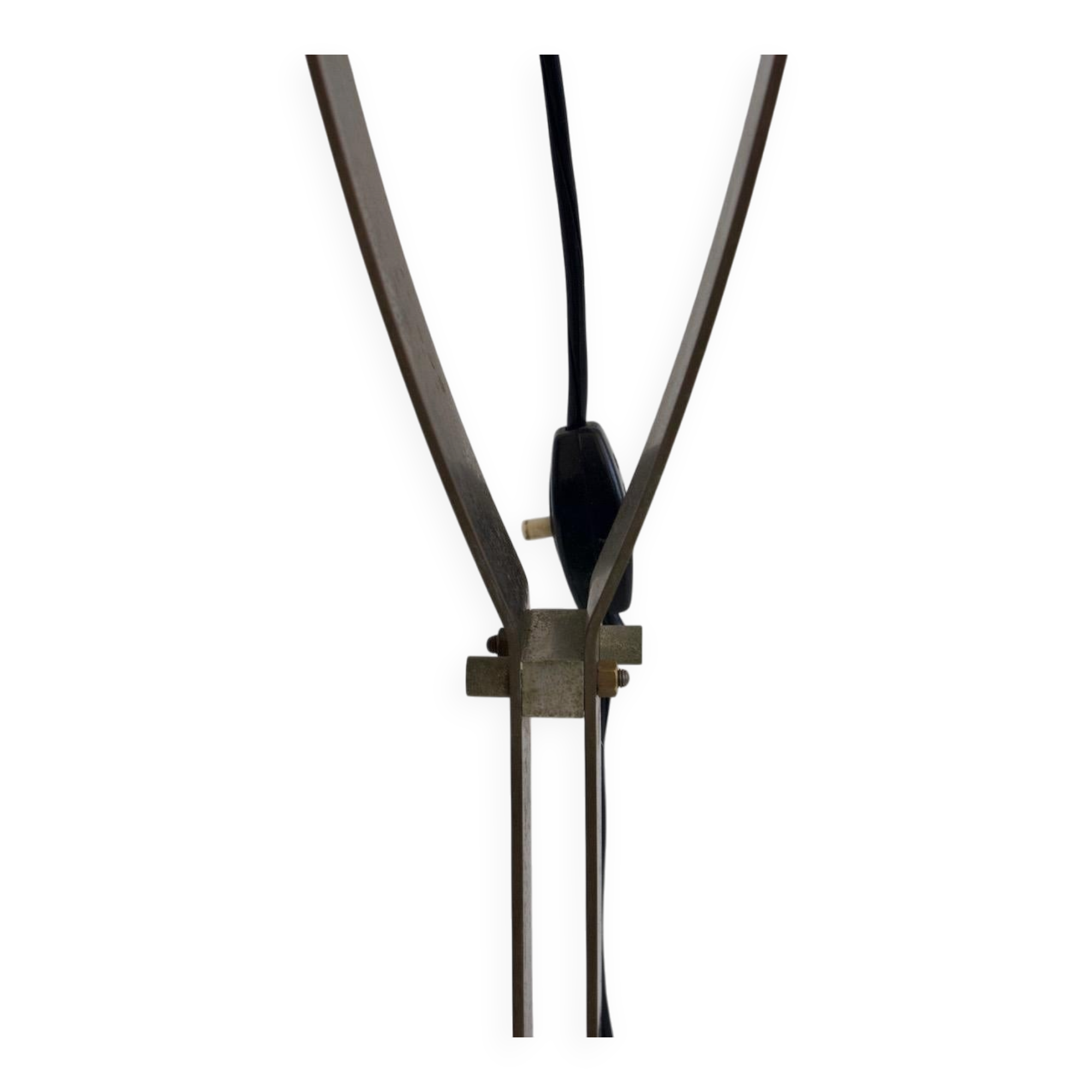 White plexiglass, steel and copper floor lamp by Goffredo Reggiani.